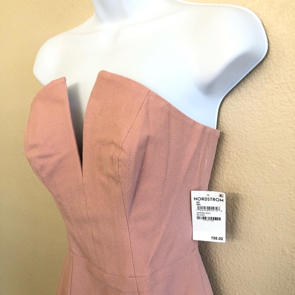 Dress the Population Women's Perla Strapless Plunge V-Neckline Midi Dress SZ XS - Picture 8 of 16